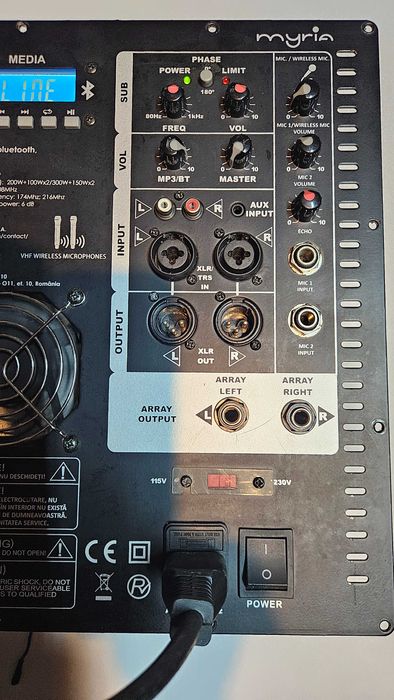 Sistem audio MYRIA MY2617, 300W RMS, Bluetooth, USB, FM