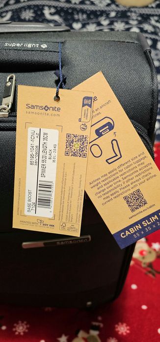 Troler SAMSONITE Spinner Base Boost, 55 cm, albastru