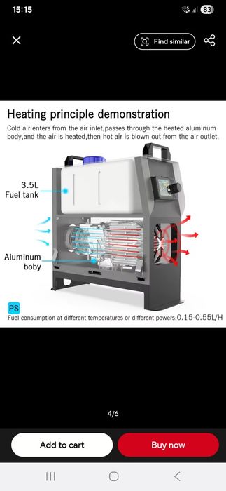 Incalzitor Diesel Portabil Bluetooth FDIK 8kw 12,24,220V nou cu toate