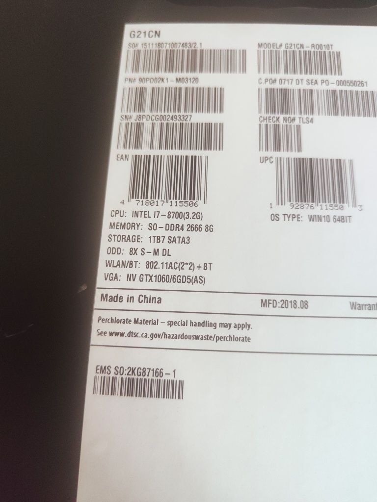 Asus Rog g21 Huracan