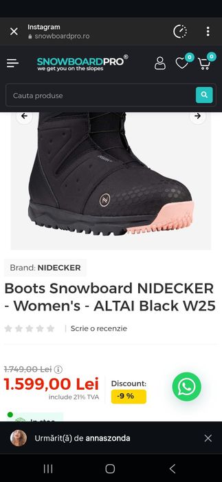 Vând Boots Nidecker Women's- Altai W- 2024-DOUBLE BOA- EU 39.
Stare pe