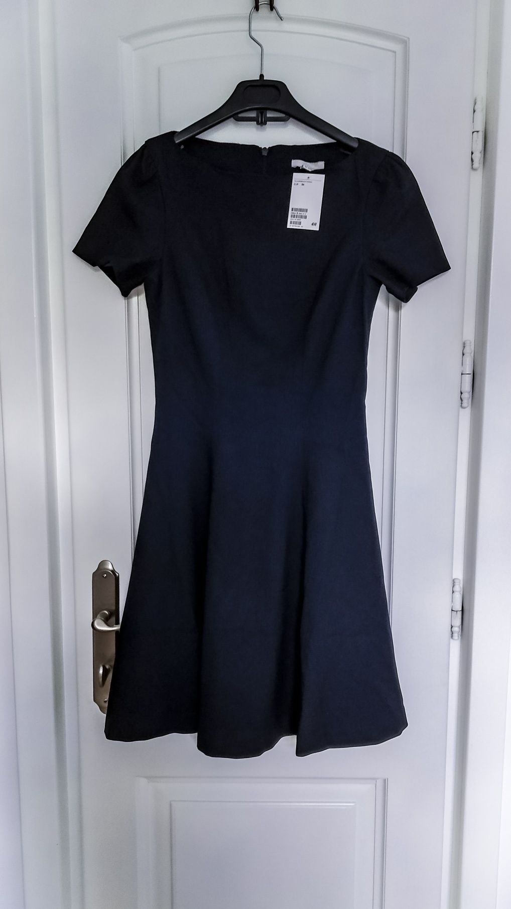 Rochie eleganta midi H&M office/ de ocazie seara bleumarin 34/ XS