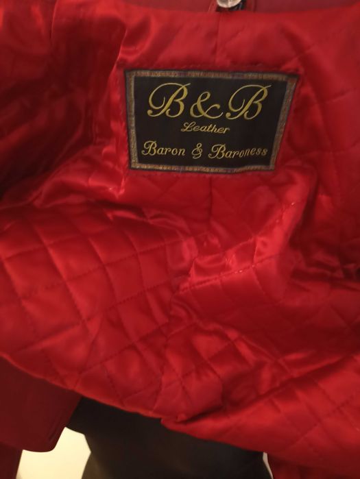 Palton piele naturala cu guler vulpe naturala ,S