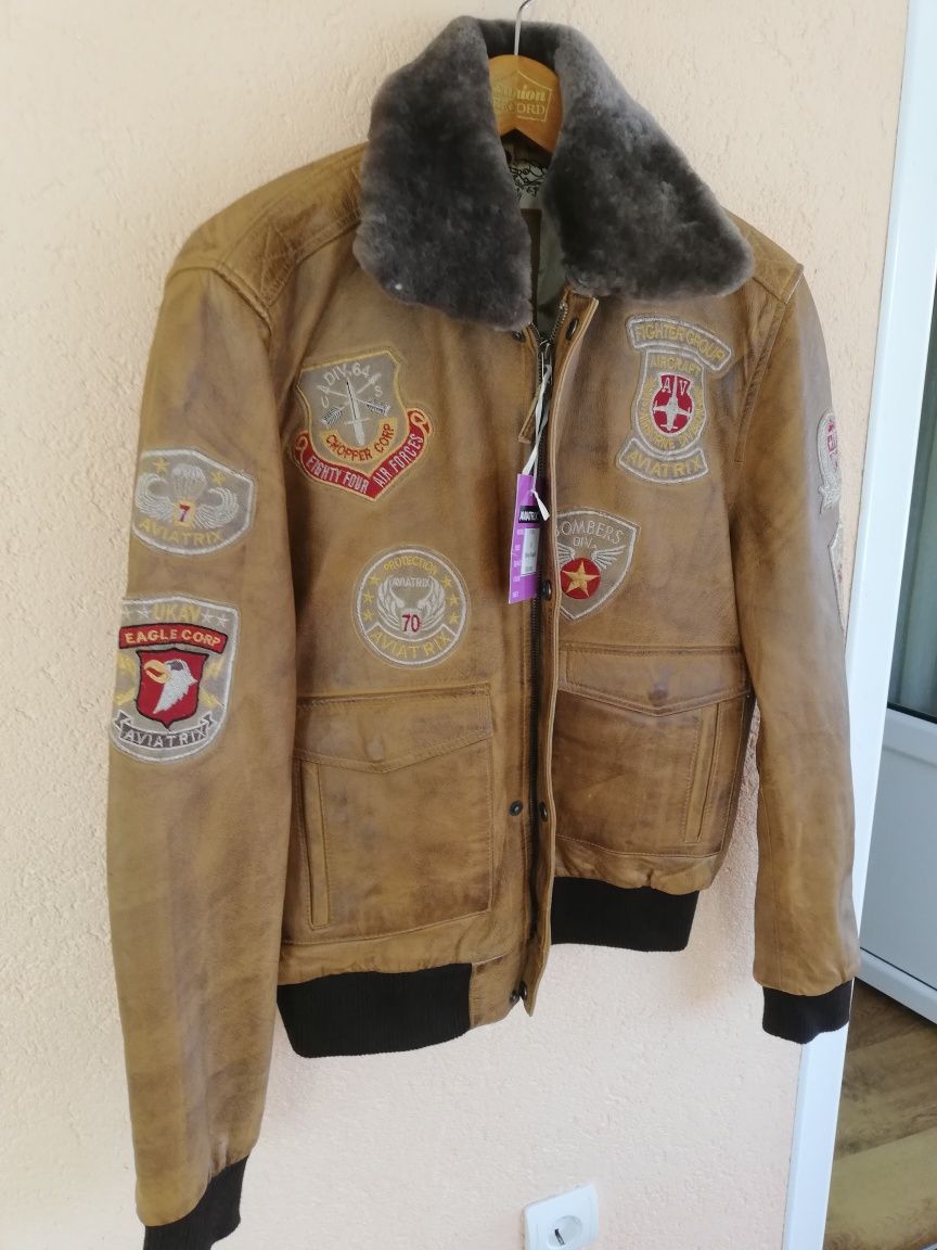 Geaca nouă piele Aviatrix M bărbați Aviator