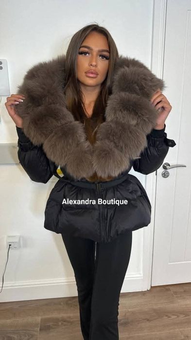 Geaca cu blana naturala de vulpe