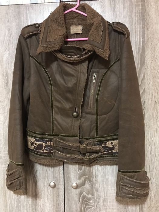 Дамско Яке набук с каракул