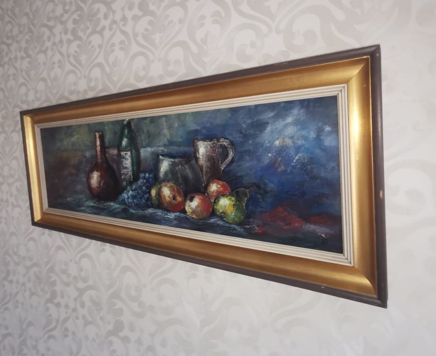 Антикварна Емайлирана картина ЦВЕТЯ , френска школа ECOLE FRANCAISE