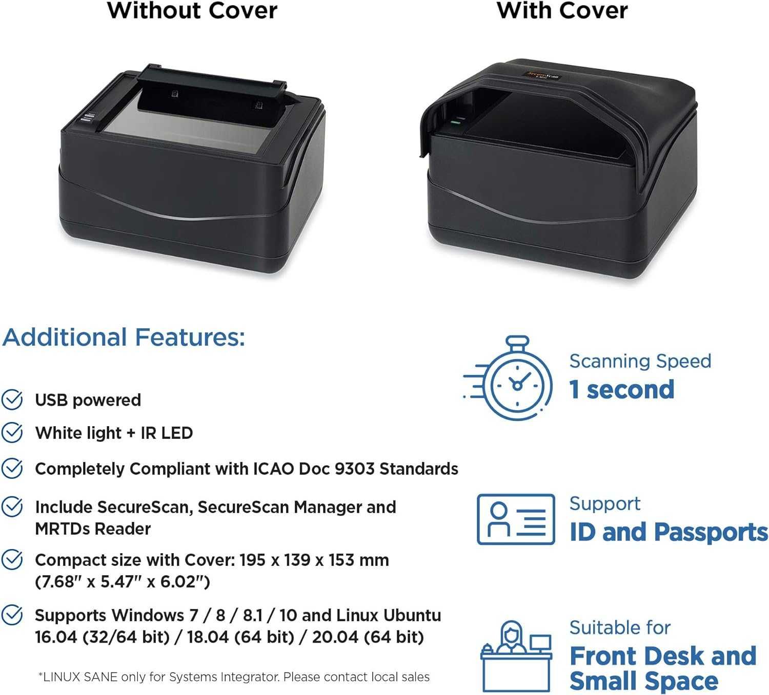 SECURESCAN X-MINI Скенер за паспорти и лични карти