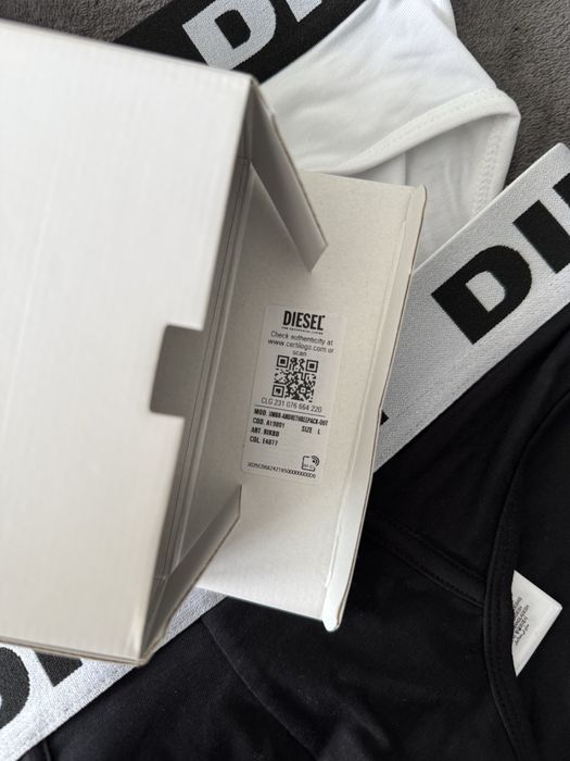 Diesel set 3 chiloti alb-negru marimea L noi originali