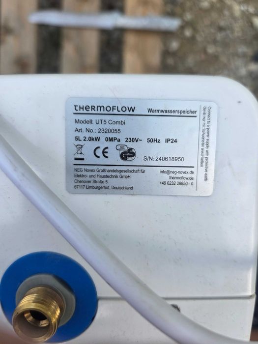 Boiler Electric Thermoflow, Nepresurizat, 5l, 2kW, Clasa energetica A