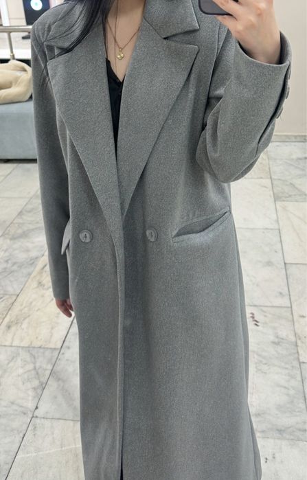 Пальто серое длинное