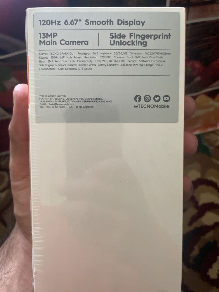 Tecno spark Go1 yangi ochilmagan