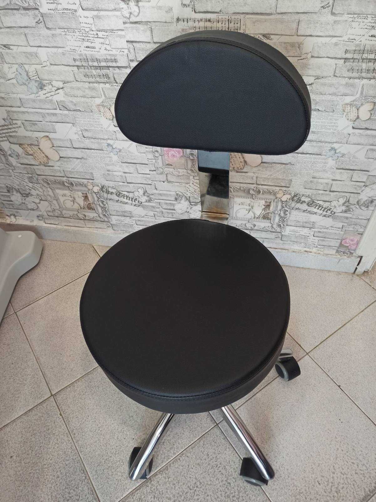 Козметичен/фризьорски стол-табуретка с облегалка AM-304 - 50/64 см