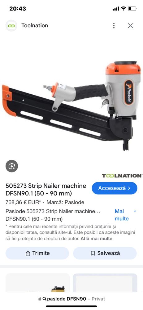 Pistol cuie Paslode DFSN90.1