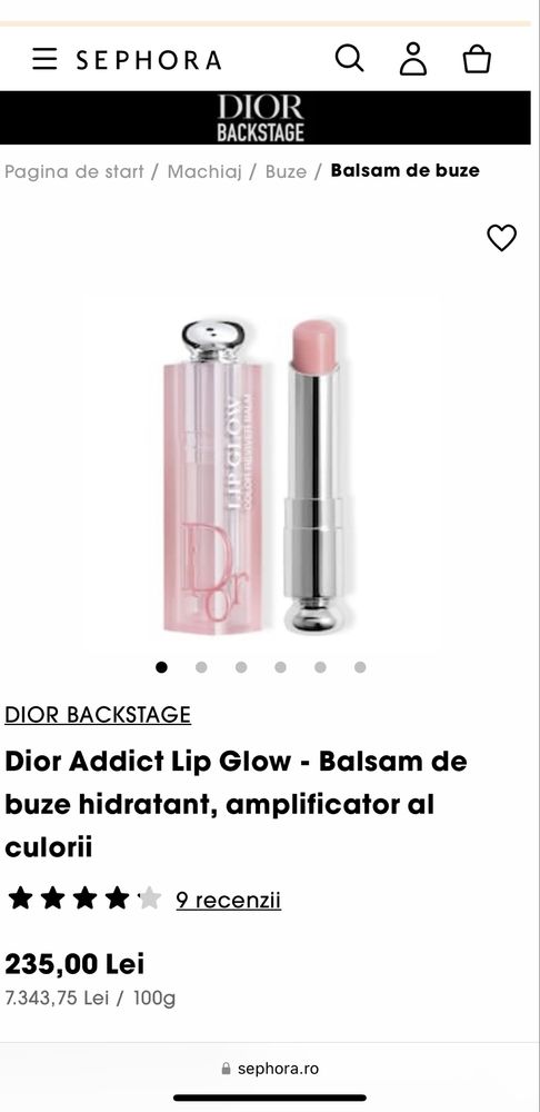 Balsam buze Dior Addict Lip Glow original
