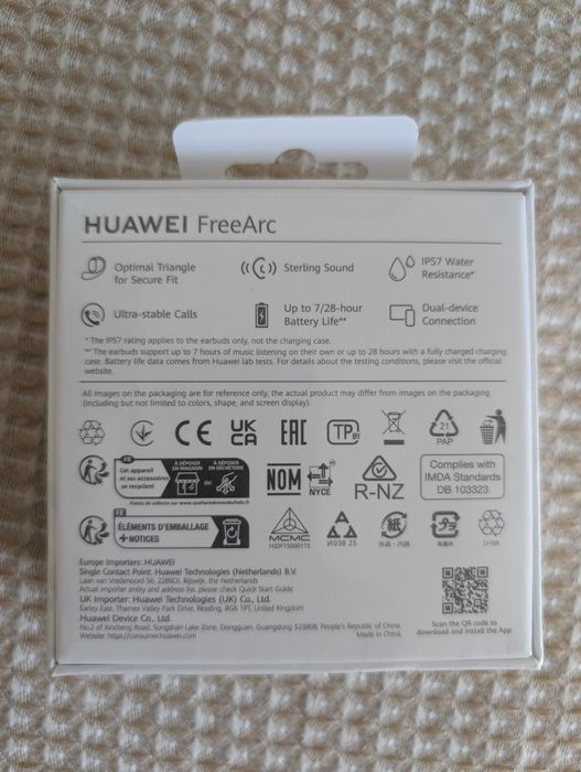 Căști sport Huawei FreeArc green nou, garantie
