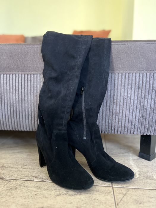 Черни кожени ботфорти – размер 36