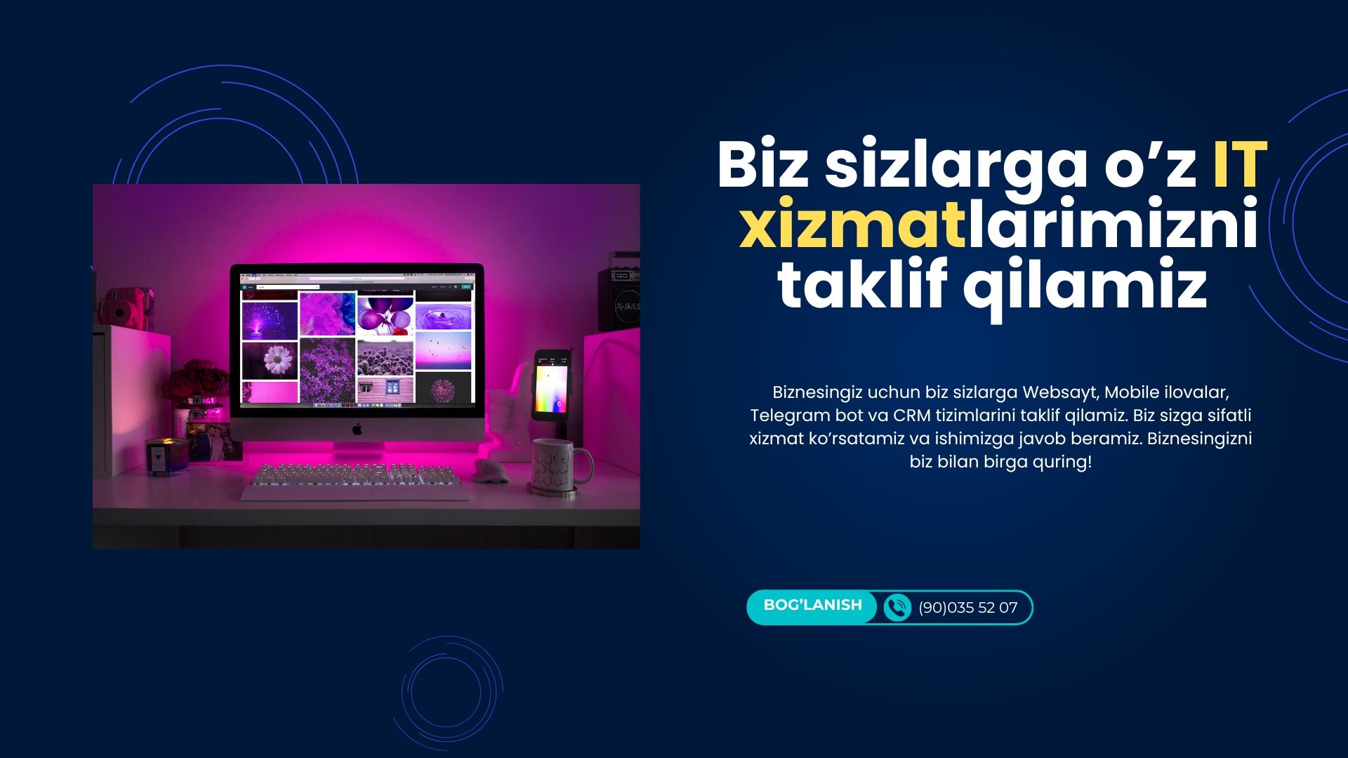 Websayt, Mobile ilovalar, Telegram bot