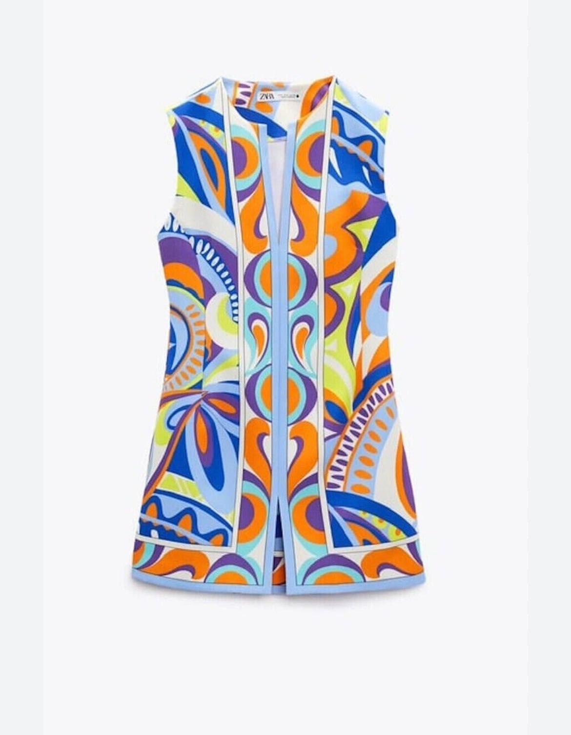 Къса многоцветна рокля zara