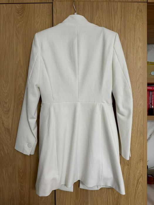 Sacou lung Zara M - femei - alb ivory NOU