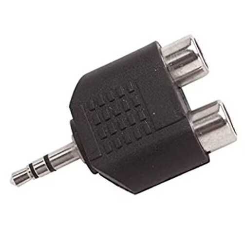 Преходник от стерео жак 3.5 mm към два стерео жака, Черен