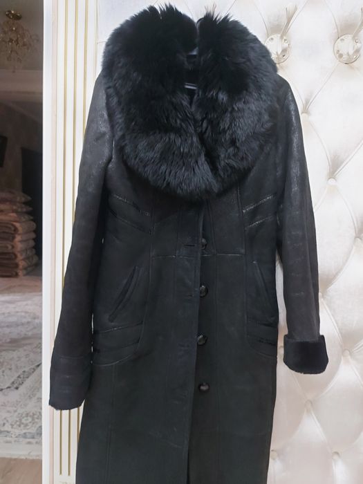 Дубленка длинная, натуральный мех