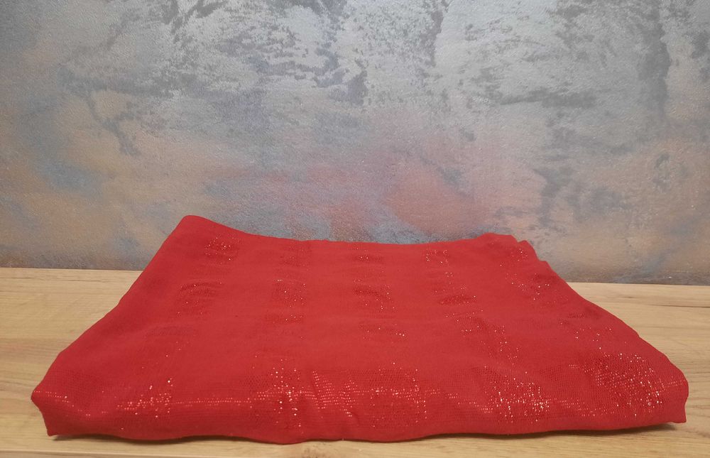 Fata de masa festiva roșie cu sclipici 135x 170 cm