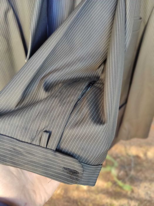 Costum Giorgio Armani - NEGRU cu dungi - ORIGINAL 58 - Lana virgina