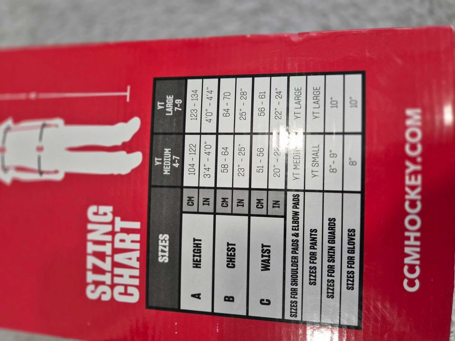 Комплект хокейна екипировка CCM YT LARGE