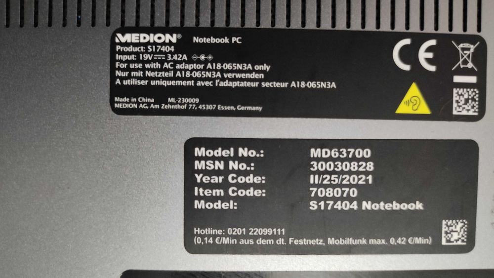 Dezmembrez Medion Akoia S17404 Intel i5-10210U