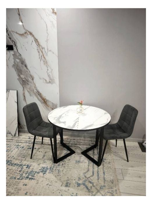 Раздвижной стол 140х100x76 см, МДФ, стекло, белы