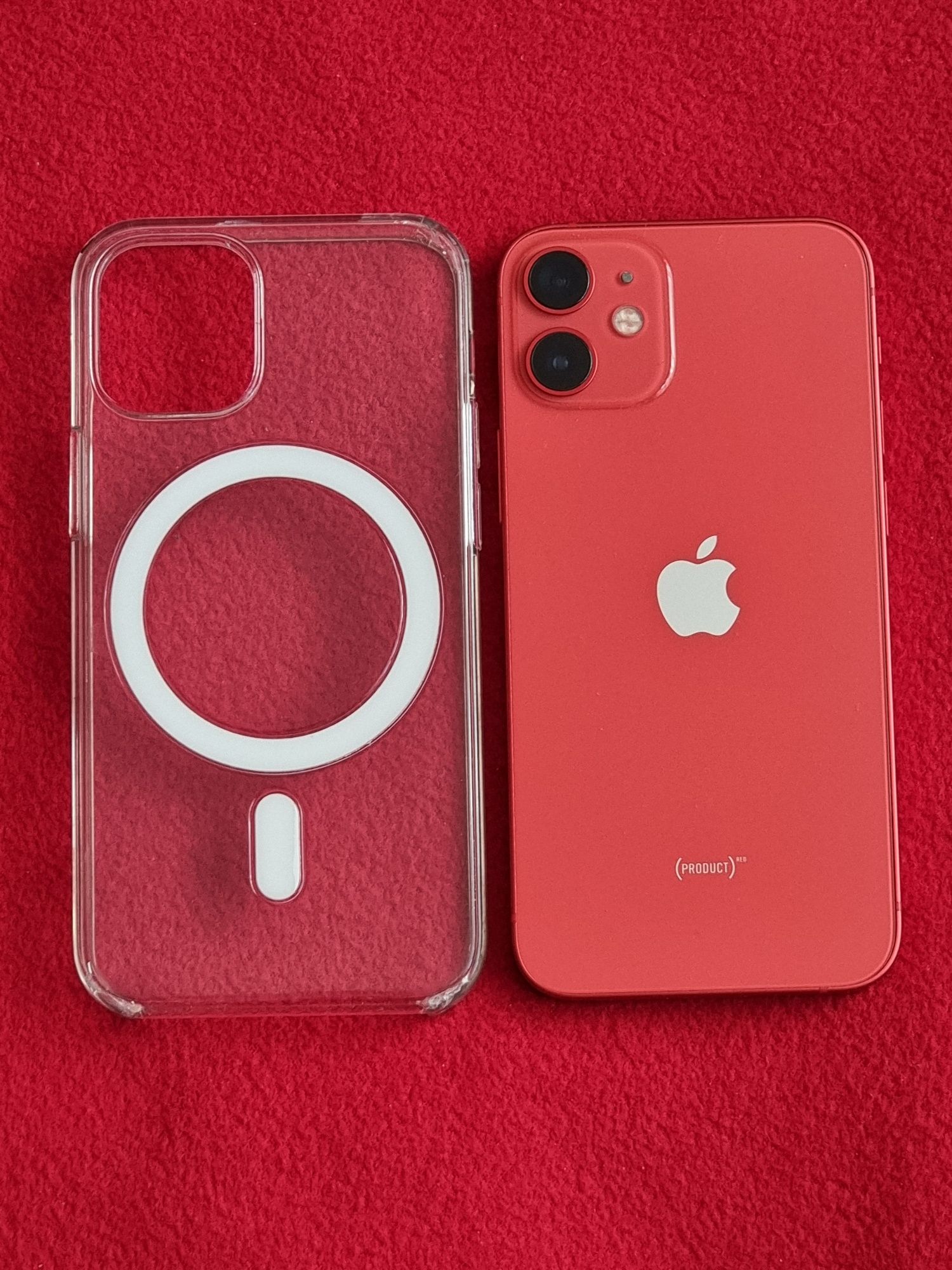 Iphone 12 Mini Red Edition 128Gb, CA NOU, Liber, Folie, Husa MagSafe.