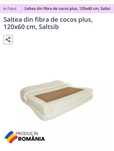 Saltea din fibra de cocos plus, 120x60 cm, Saltsib