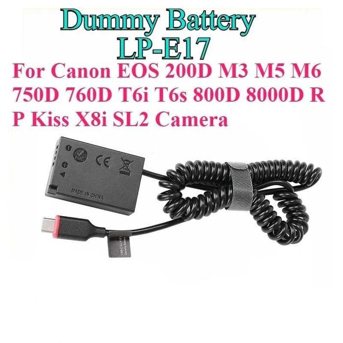 Alimentator USB-C LP-E17 Canon 750D 760D 800D 850D 77D 200D M3 M5 M6