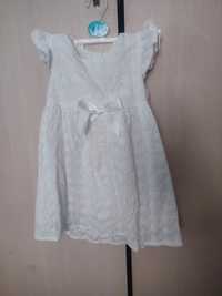 Детска официална бяла рокля р-р 86