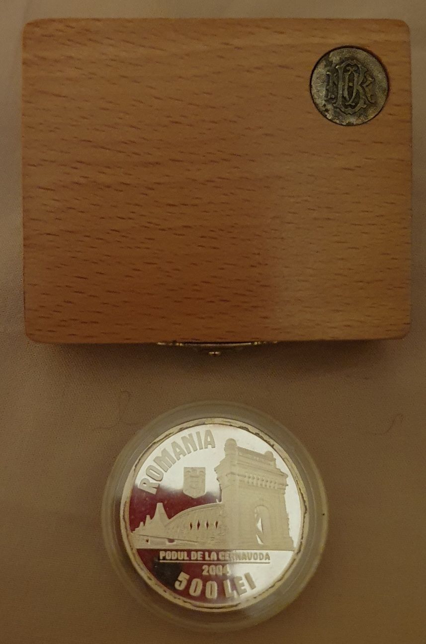 Moneda din argint 150 ani de la nasterea Anghel Saligny rara