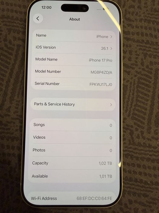 Iphone 17 PRO 1TB