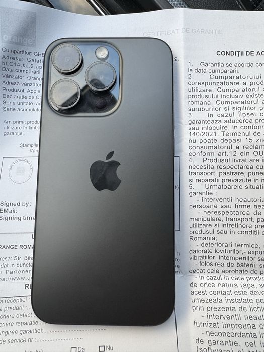 De vanzare Iphone 15 Pro 128 Black Titanium