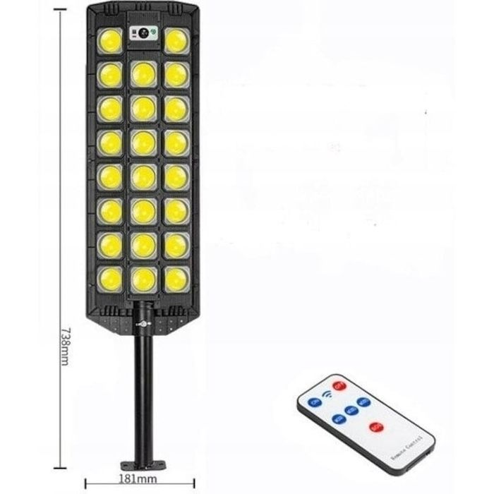 Lampa solara stradala cu 23 Led-uri, Senzor de miscare, telecomanda