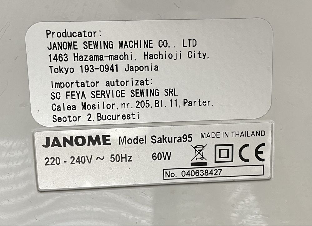 Masina De Cusut Electromecanica JANOME Sakura95, 15 Programe