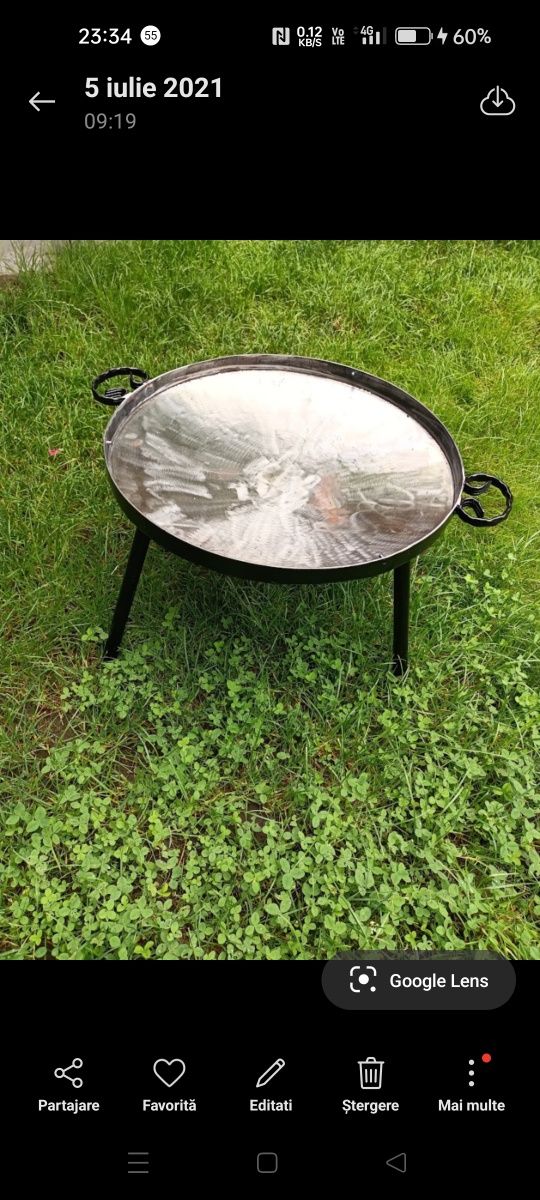 Grătar disc cu capac