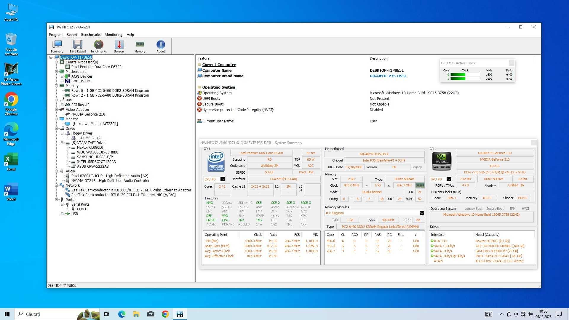 PC Intel Pentium Dual Core E6700