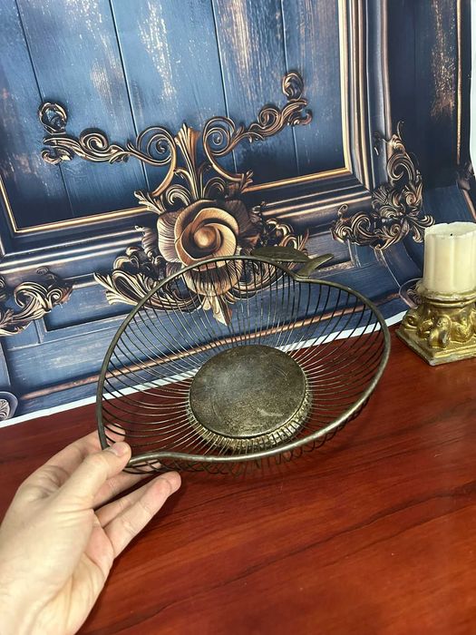 DN277 Cos  fructiera  422g 29x24 argintat necuratat frumos