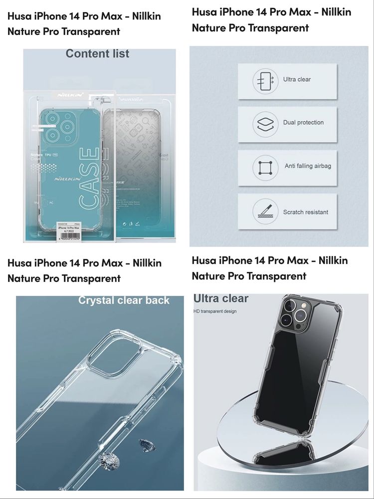 Husa iPhone 14 Pro Max - Nillkin Nature Pro Transparent