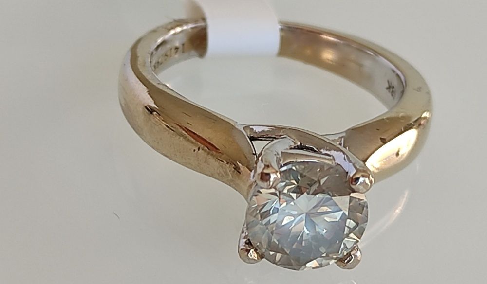 Inel logodna aur 18k si diamante 1.31ct