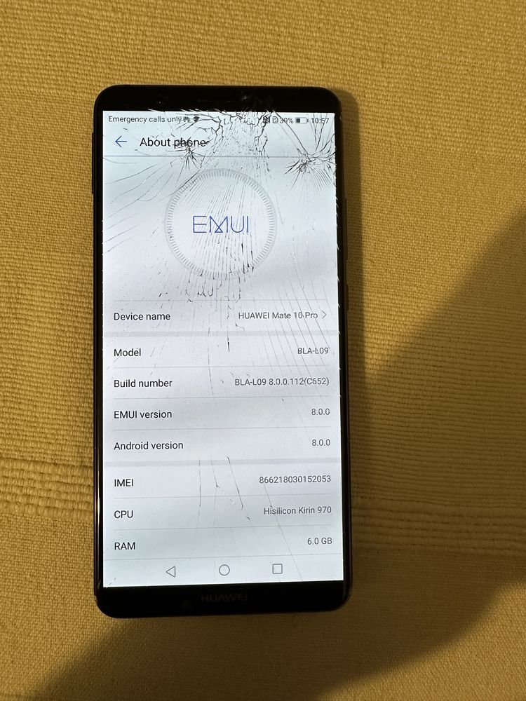 Huawei mate 10 pro geam fisurat