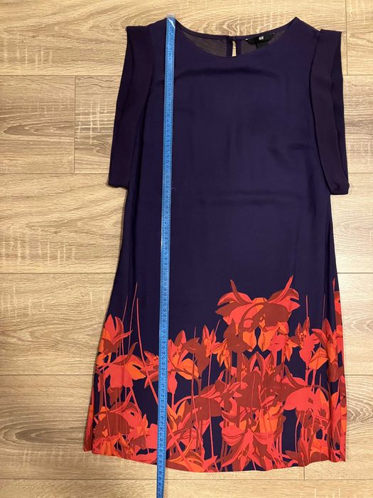 Rochie scurta mov indigo print floral H&M 36