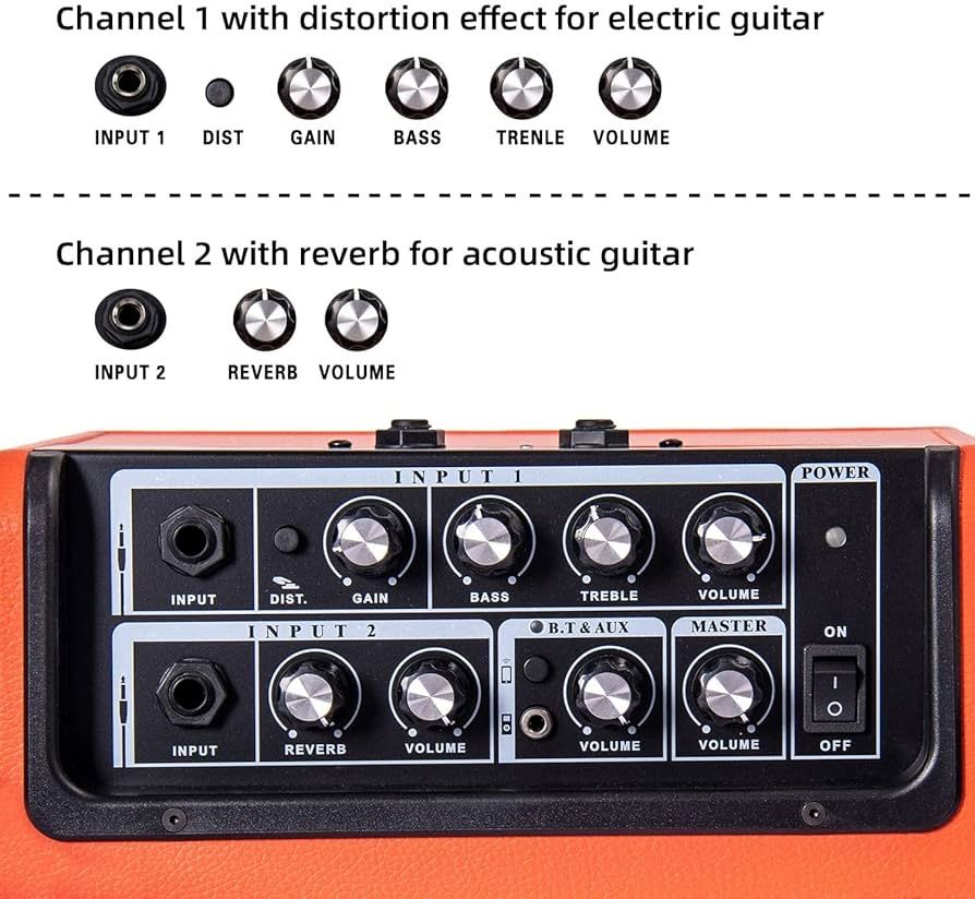 Усилвател за китара Coolmusic 15G, Преносим Bluetooth,