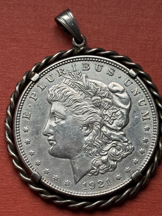 medalion pandantiv morgan dolar argint 1921 USA America $