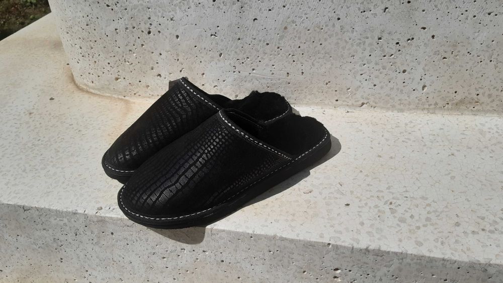 Papuci din blană naturală bărbătești